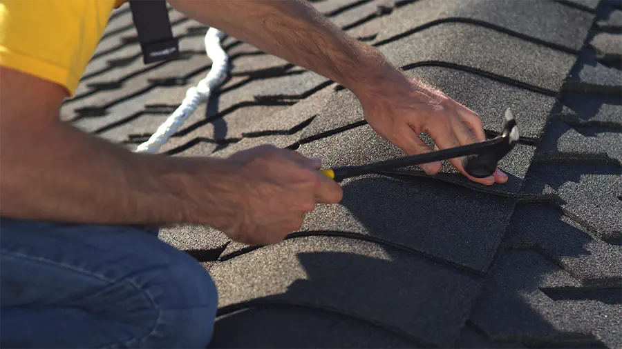 Shingle Roofing Worker