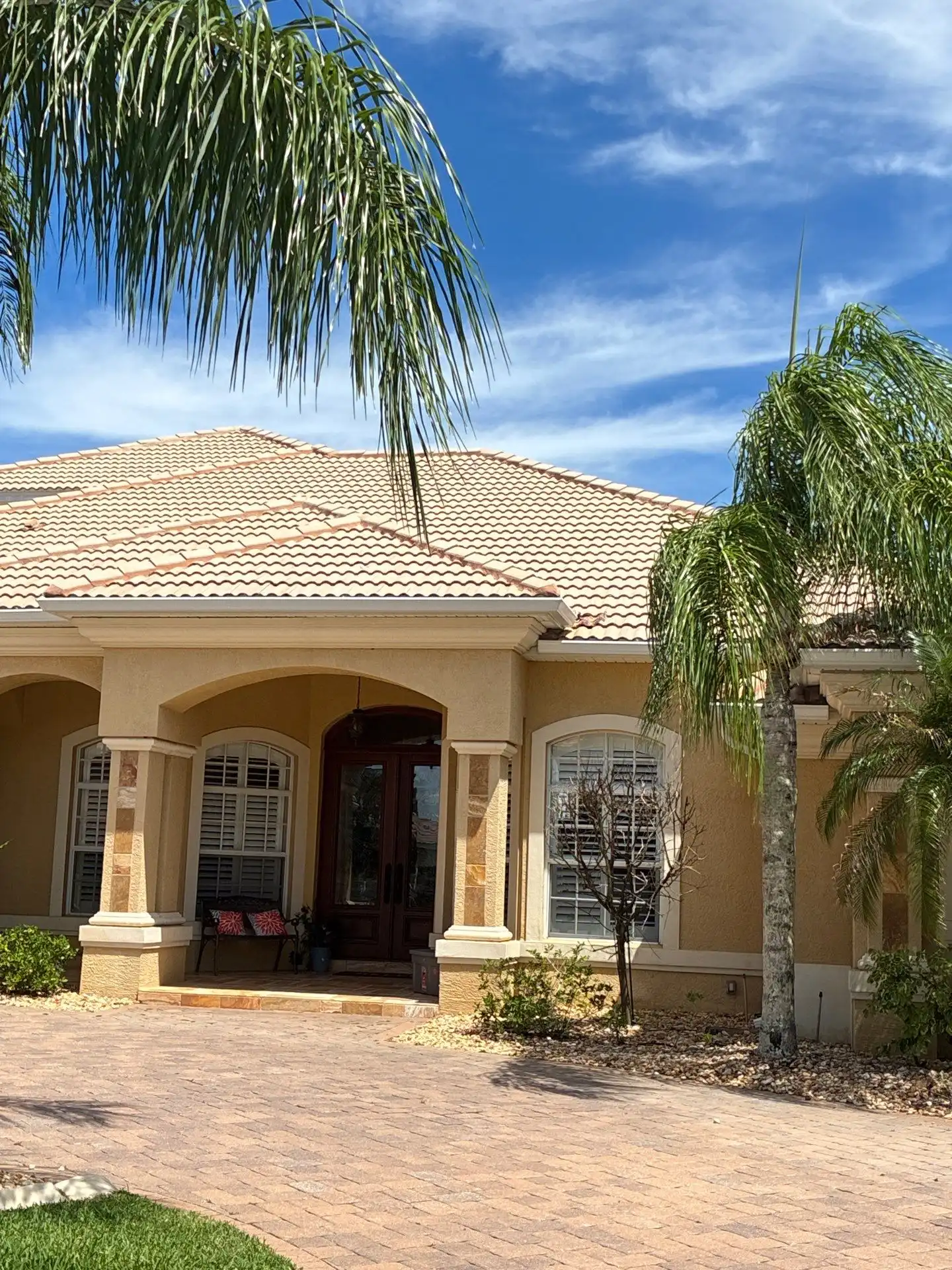 Completed residential roof replacement project in Melbourne, Florida