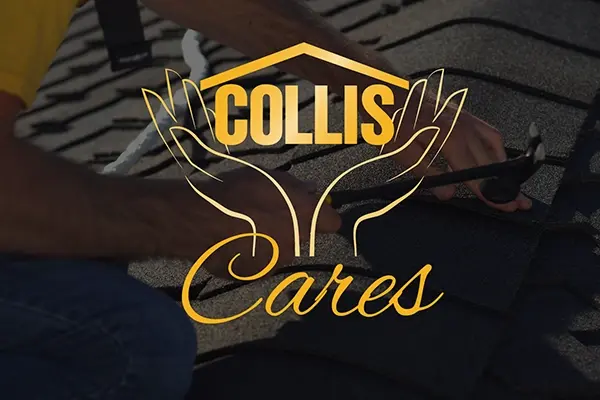 Roof Repair Service with Collis Cares Logo